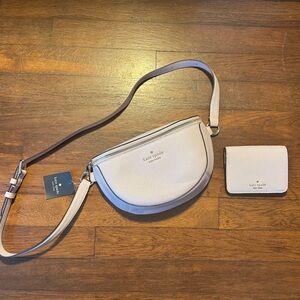 NWT kate spade Leather Crossbody Belt Bag & Wallet - Blush Pink